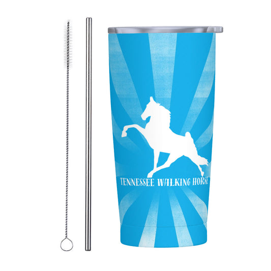 BLUE TWH SUNBLAST 20oz Stainless Steel Straw Lid Cup